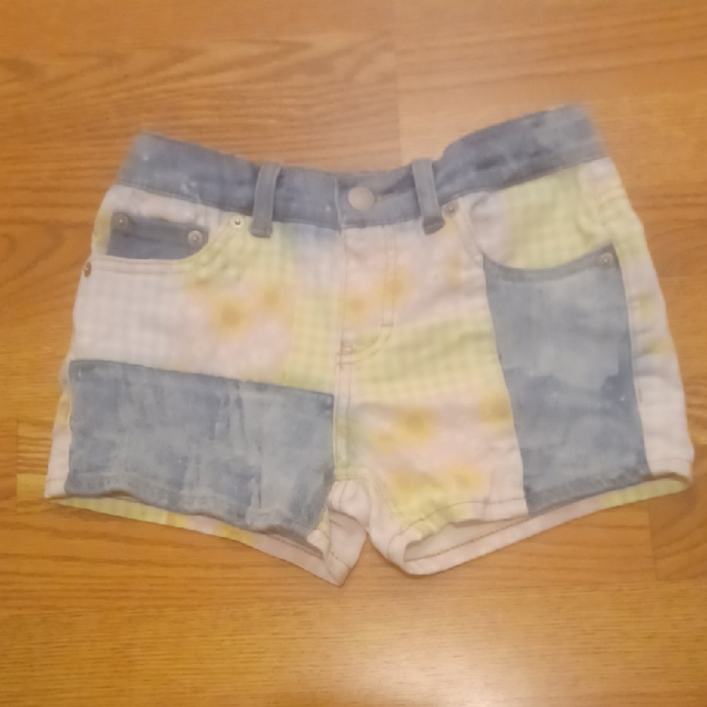Levi's Kids Tie-Dye Denim Shorts - Blue and Yellow